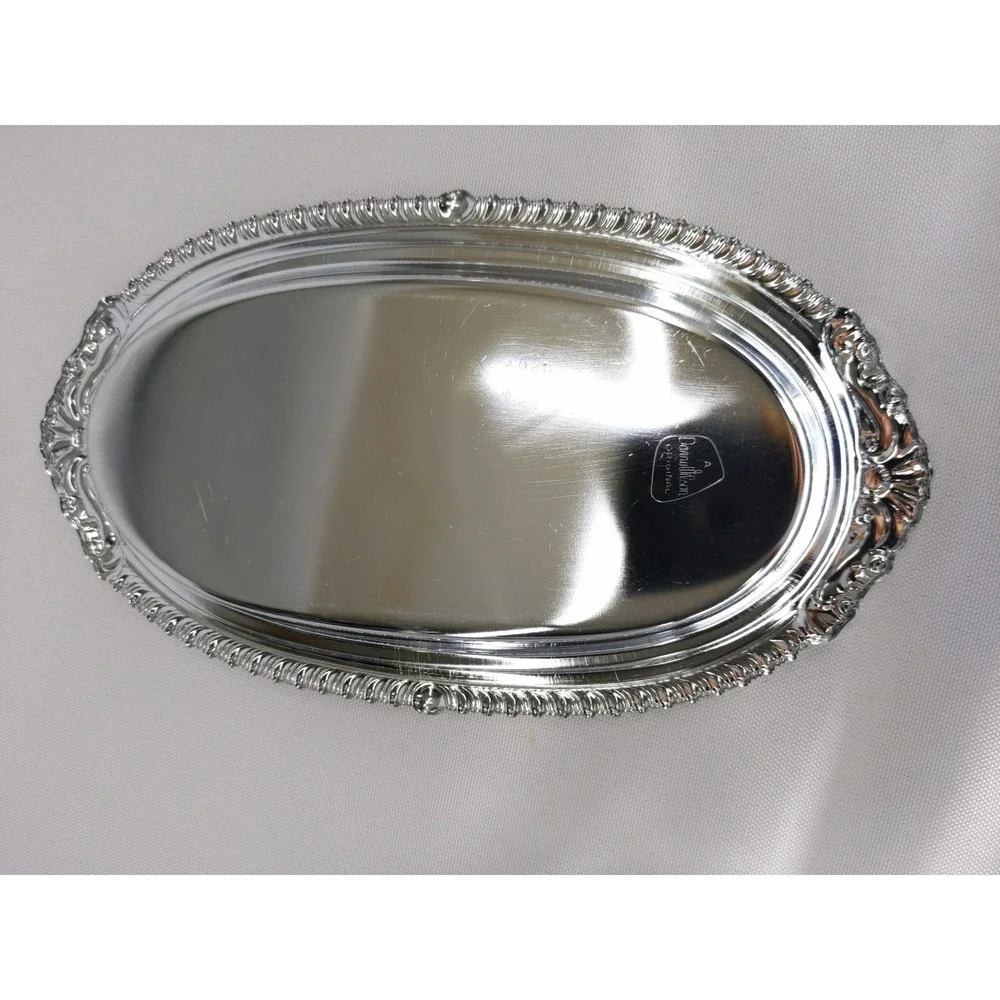 vtg Danny Wilson Original Butter Dish Chrome Plated‎ Glass Liner Repousse Lid